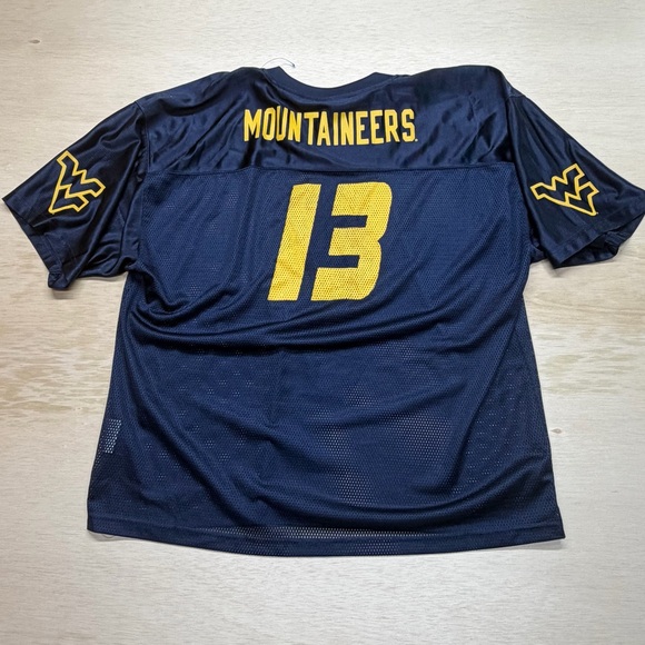 Vintage 90’s West Virginia University Mountaineers Football Jersey 2XL Blue 13 - Picture 7 of 9